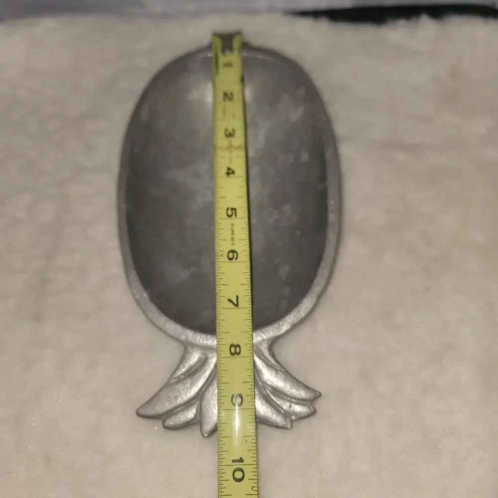 VINTAGE Aluminum Pineapple Serving Trinket Tray Mid-Century Tropical Decor